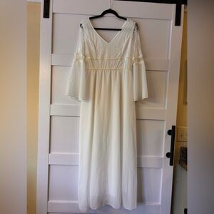 Elegant White Off-Shoulder wedding Dress